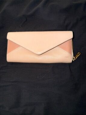 Chloe Two-Tone Blush and Dusty Rose Envelope Wallet